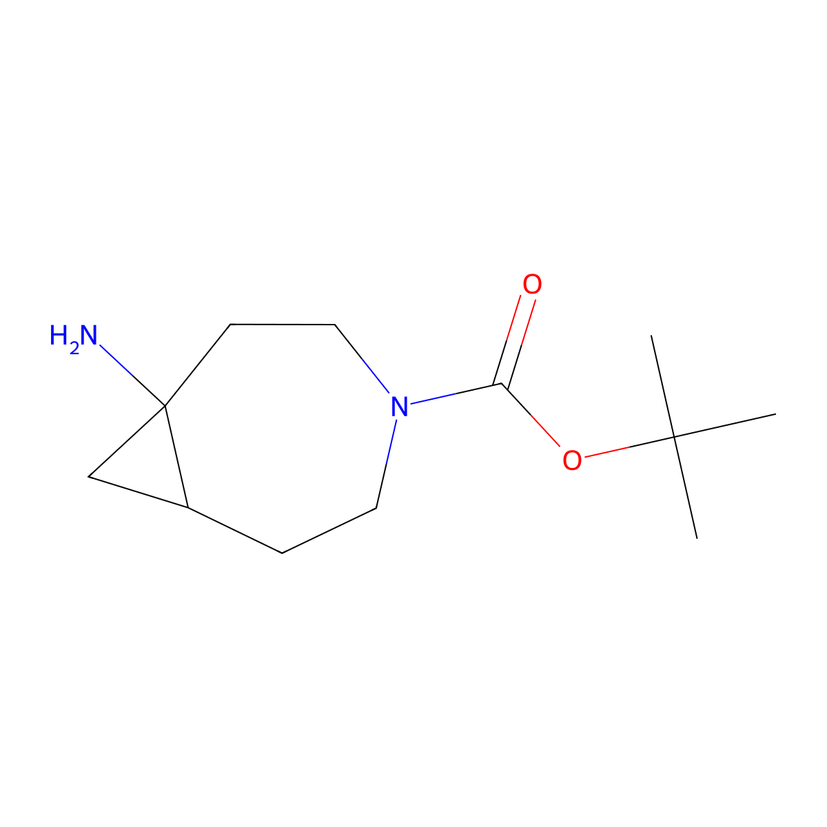 Tert-butyl 1-amino-4-azabicyclo[5.1.0]octane-4-carboxylate molecular structure, CAS 2243512-70-9