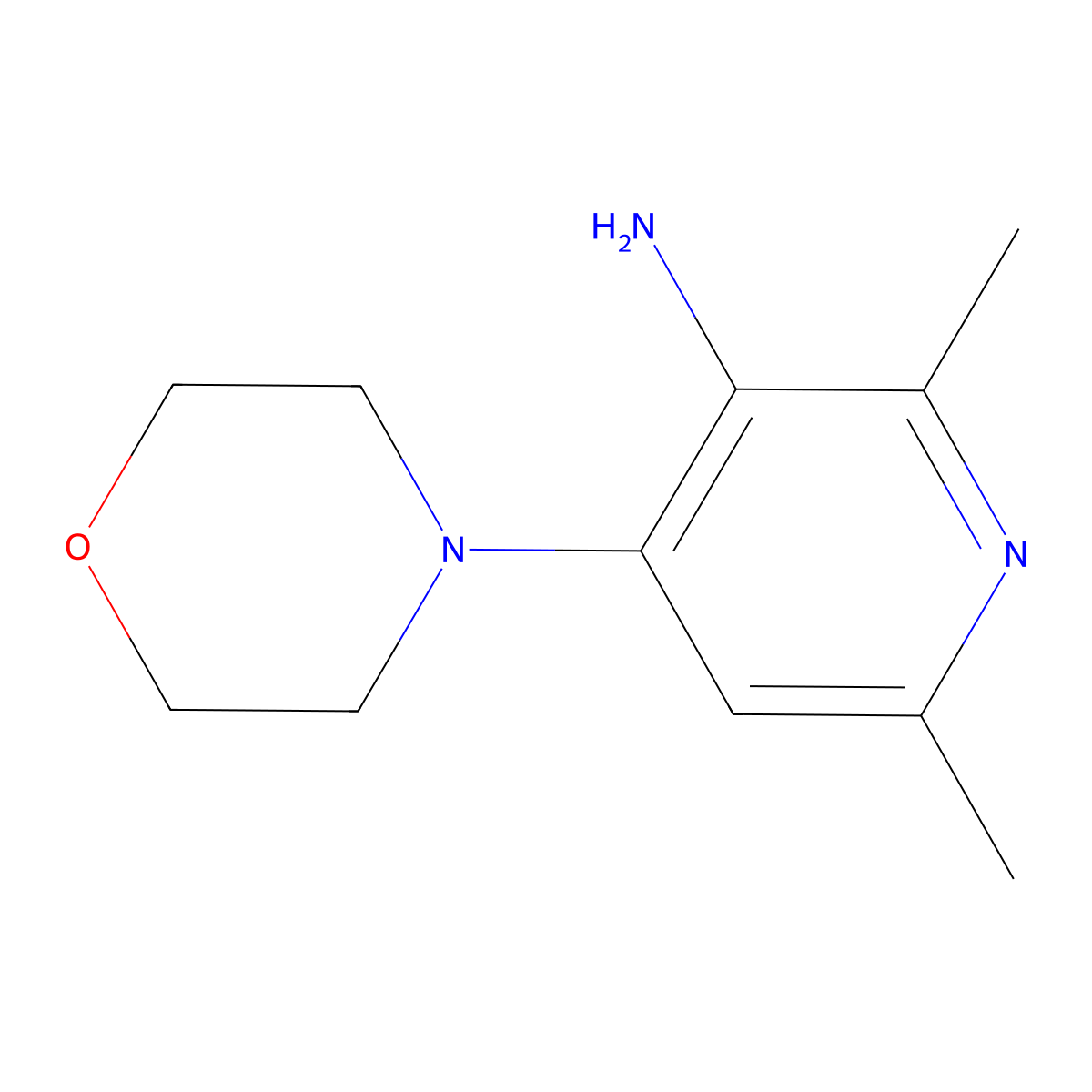 2,6-Dimethyl-4-(morpholin-4-yl)pyridin-3-amine molecular structure, CAS 2243512-76-5
