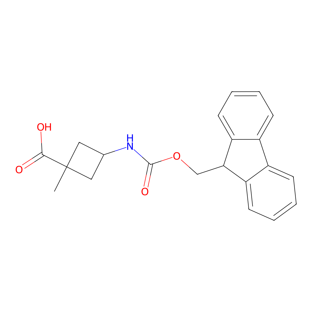 3-{[(9H-fluoren-9-ylmethoxy)carbonyl]amino}-1-methylcyclobutane-1-carboxylic acid molecular structure, CAS 2243512-77-6