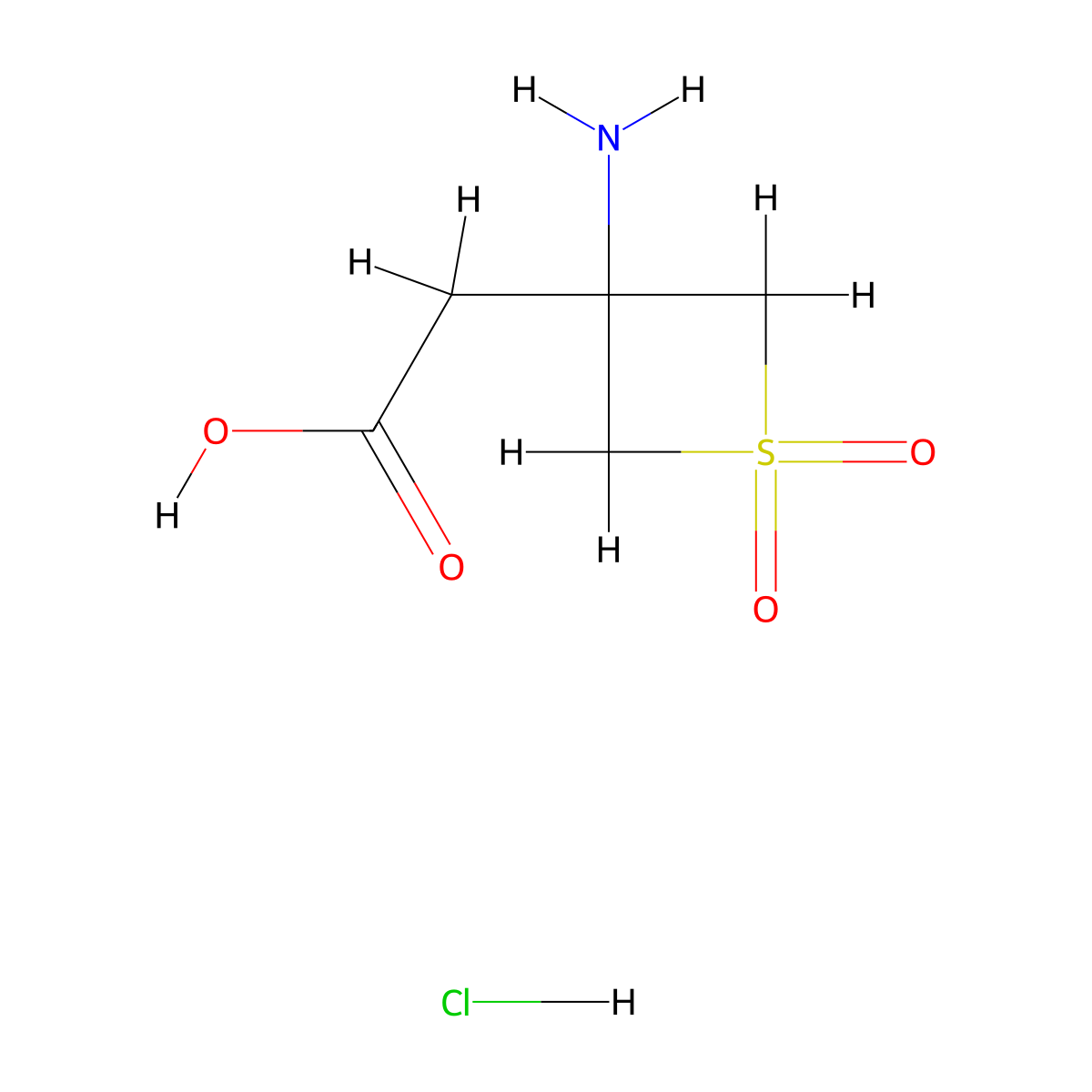 2-(3-Amino-1,1-dioxo-1lambda6-thietan-3-yl)acetic acid hydrochloride molecular structure, CAS 2243512-78-7