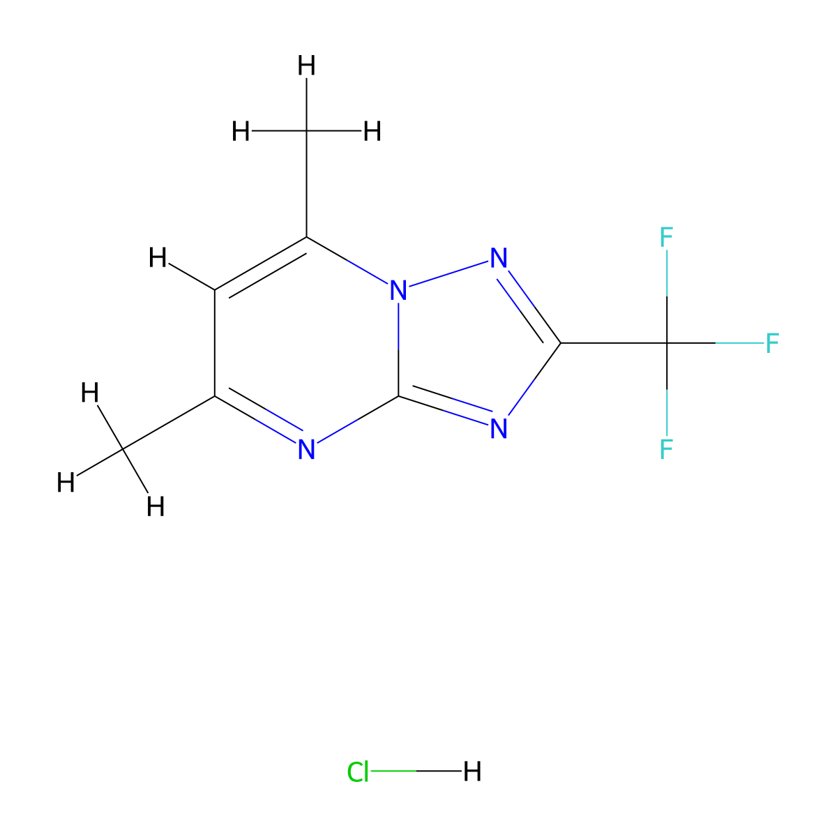 5,7-Dimethyl-2-(trifluoromethyl)-[1,2,4]triazolo[1,5-a]pyrimidine hydrochloride molecular structure, CAS 2243512-79-8