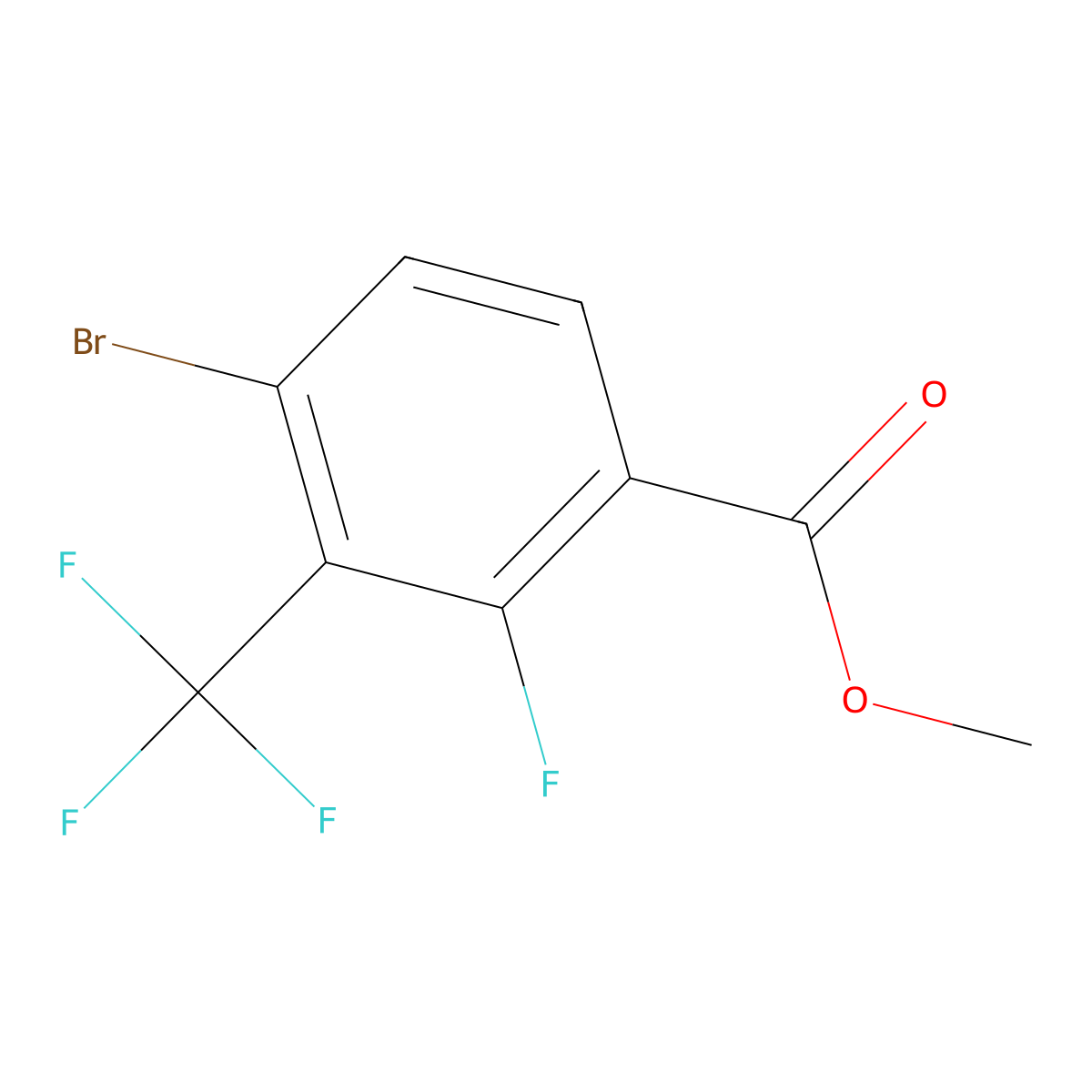 Methyl 4-bromo-2-fluoro-3-(trifluoromethyl)benzoate molecular structure, CAS 2243512-86-7