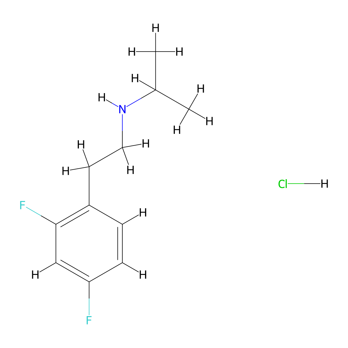 [2-(2,4-Difluorophenyl)ethyl](propan-2-yl)amine hydrochloride molecular structure, CAS 2243512-98-1