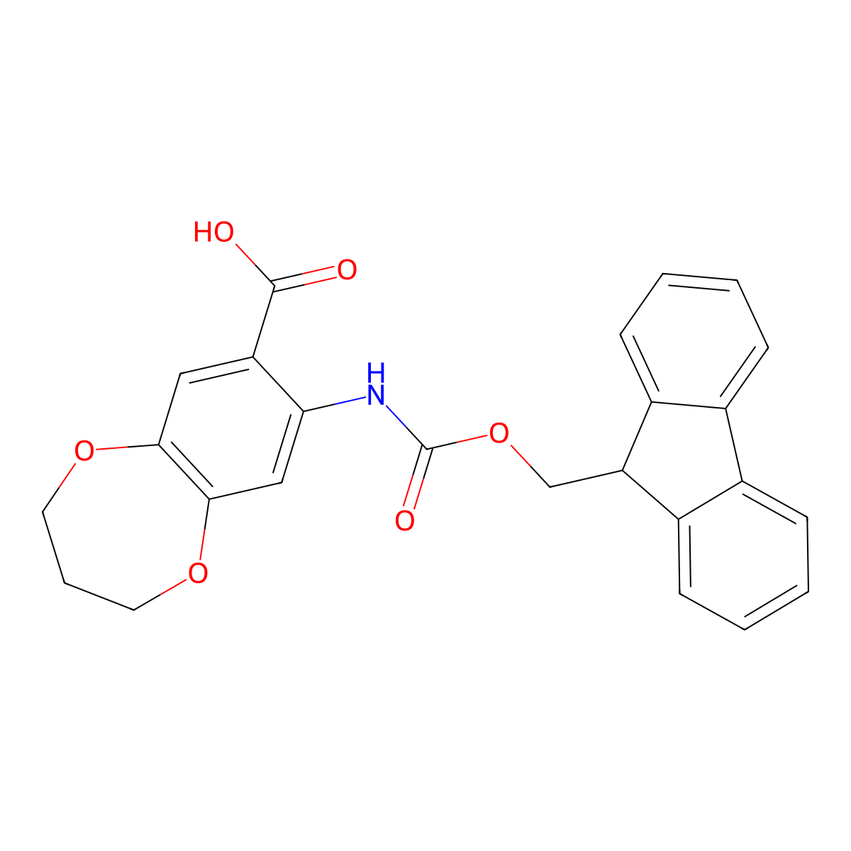 8-({[(9H-fluoren-9-yl)methoxy]carbonyl}amino)-3,4-dihydro-2H-1,5-benzodioxepine-7-carboxylic acid molecular structure, CAS 2243513-00-8