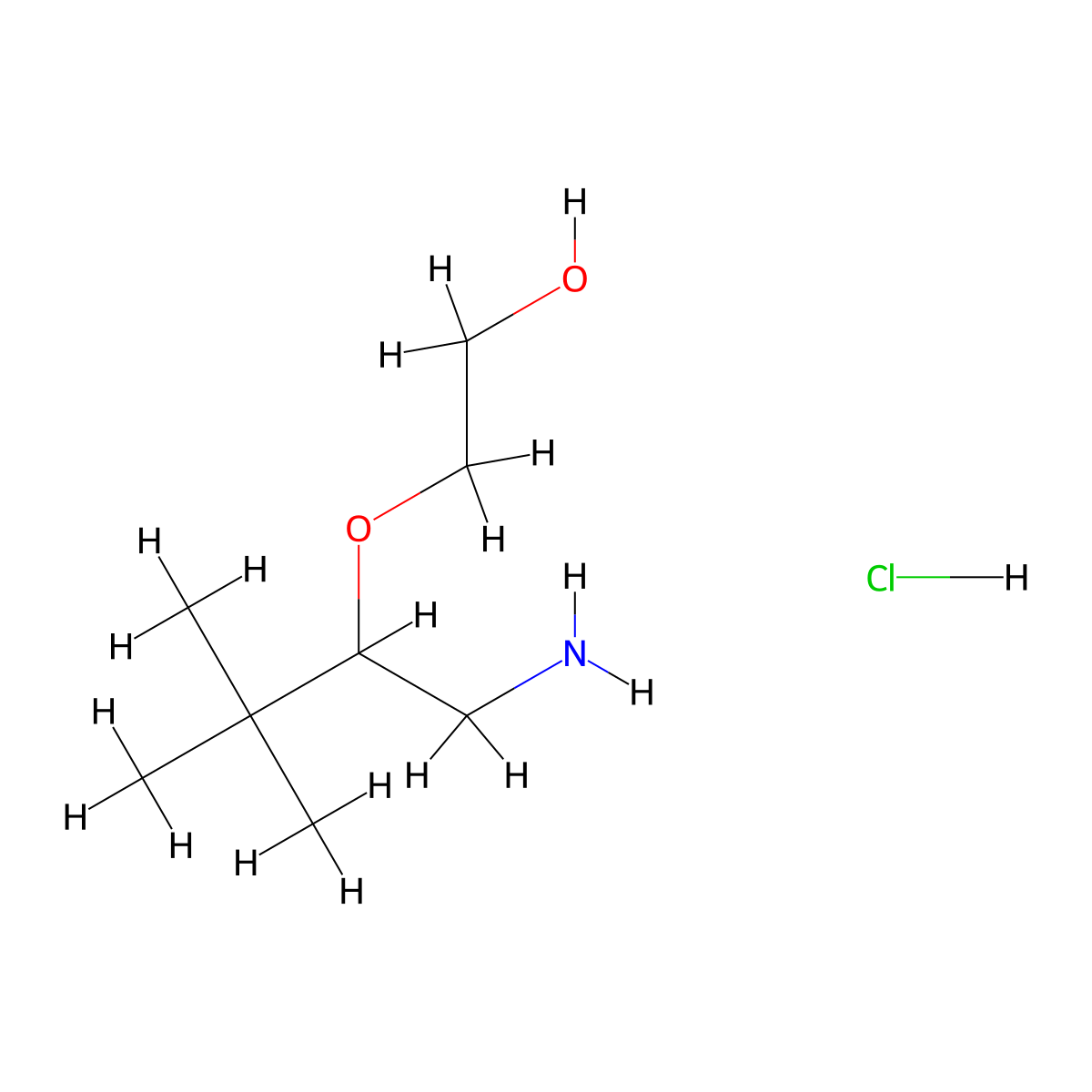 2-((1-Amino-3,3-dimethylbutan-2-yl)oxy)ethan-1-ol hydrochloride molecular structure, CAS 2243513-02-0