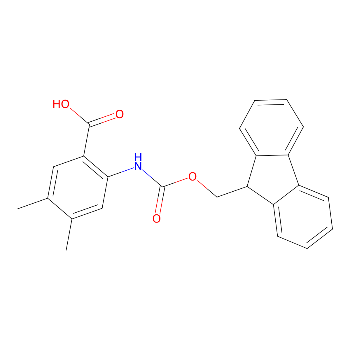 2-({[(9H-fluoren-9-yl)methoxy]carbonyl}amino)-4,5-dimethylbenzoic acid molecular structure, CAS 2243513-03-1