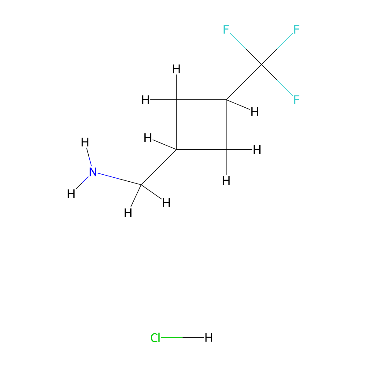 [3-(Trifluoromethyl)cyclobutyl]methanamine hydrochloride molecular structure, CAS 2243513-08-6
