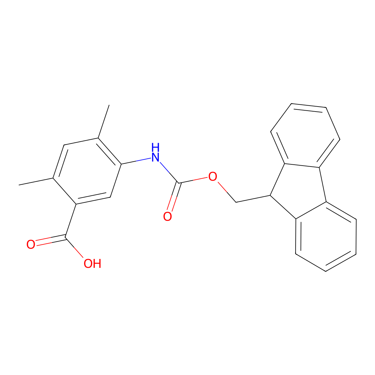 5-({[(9H-fluoren-9-yl)methoxy]carbonyl}amino)-2,4-dimethylbenzoic acid molecular structure, CAS 2243513-10-0
