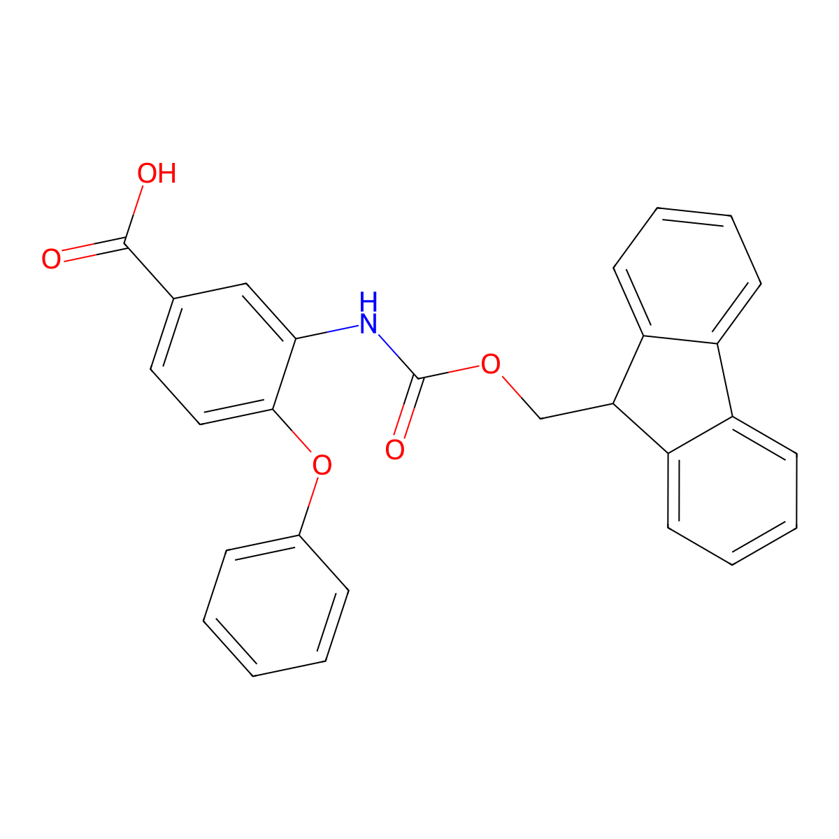 3-({[(9H-fluoren-9-yl)methoxy]carbonyl}amino)-4-phenoxybenzoic acid molecular structure, CAS 2243513-20-2