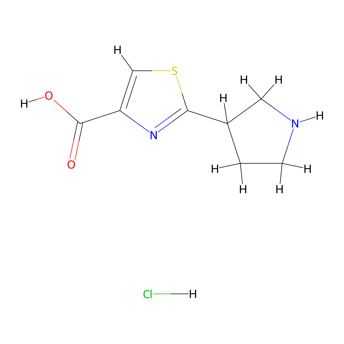 2-(Pyrrolidin-3-yl)-1,3-thiazole-4-carboxylic acid hydrochloride molecular structure, CAS 2243513-22-4