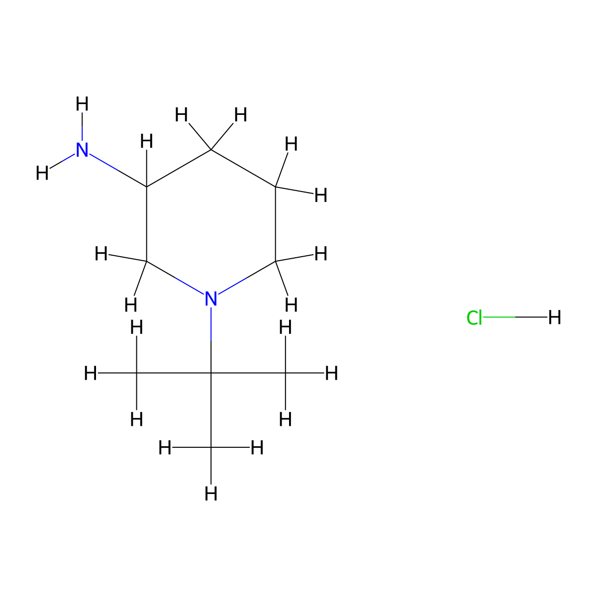 1-Tert-butylpiperidin-3-amine hydrochloride molecular structure, CAS 2243513-25-7