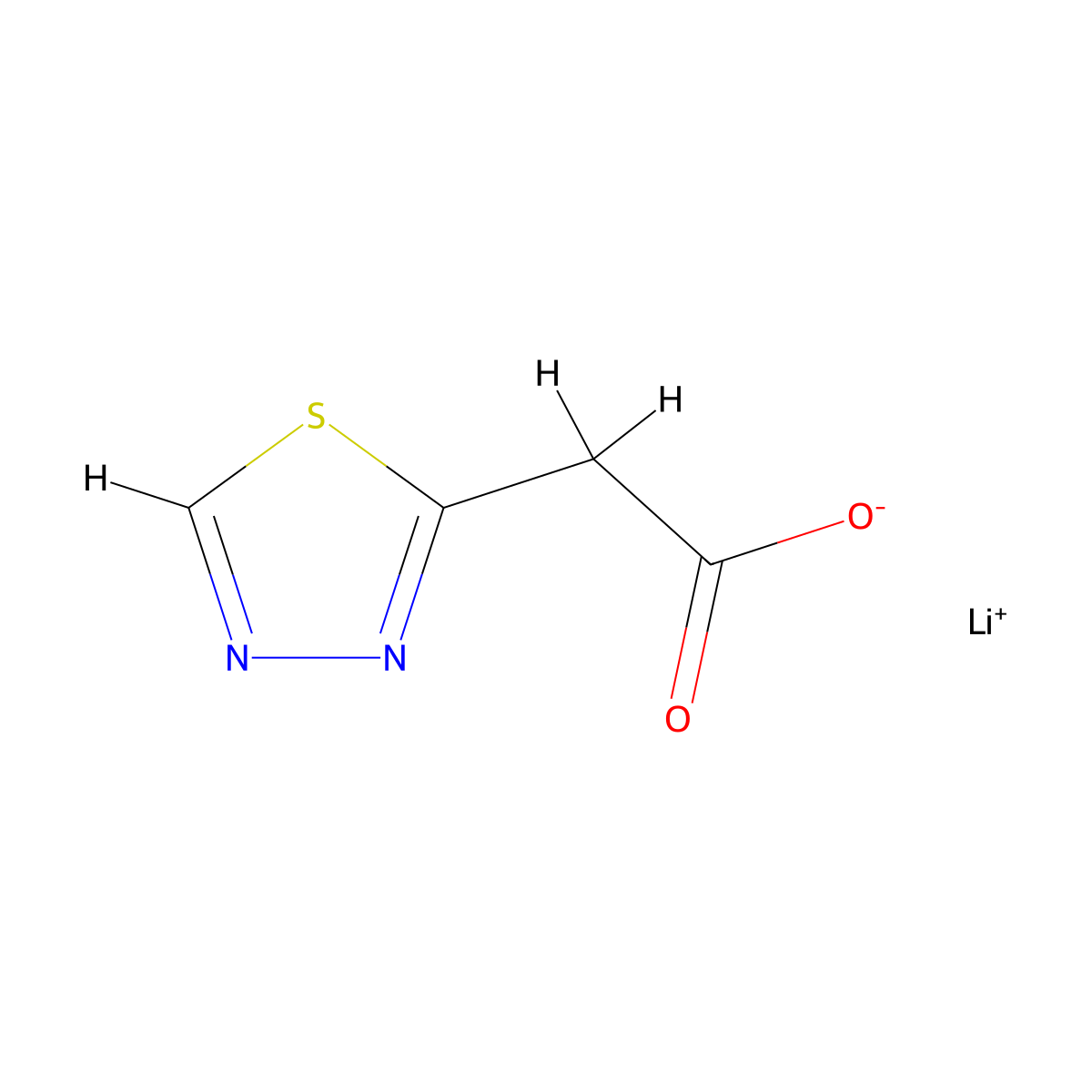 Lithium 2-(1,3,4-thiadiazol-2-YL)acetate molecular structure, CAS 2243513-35-9