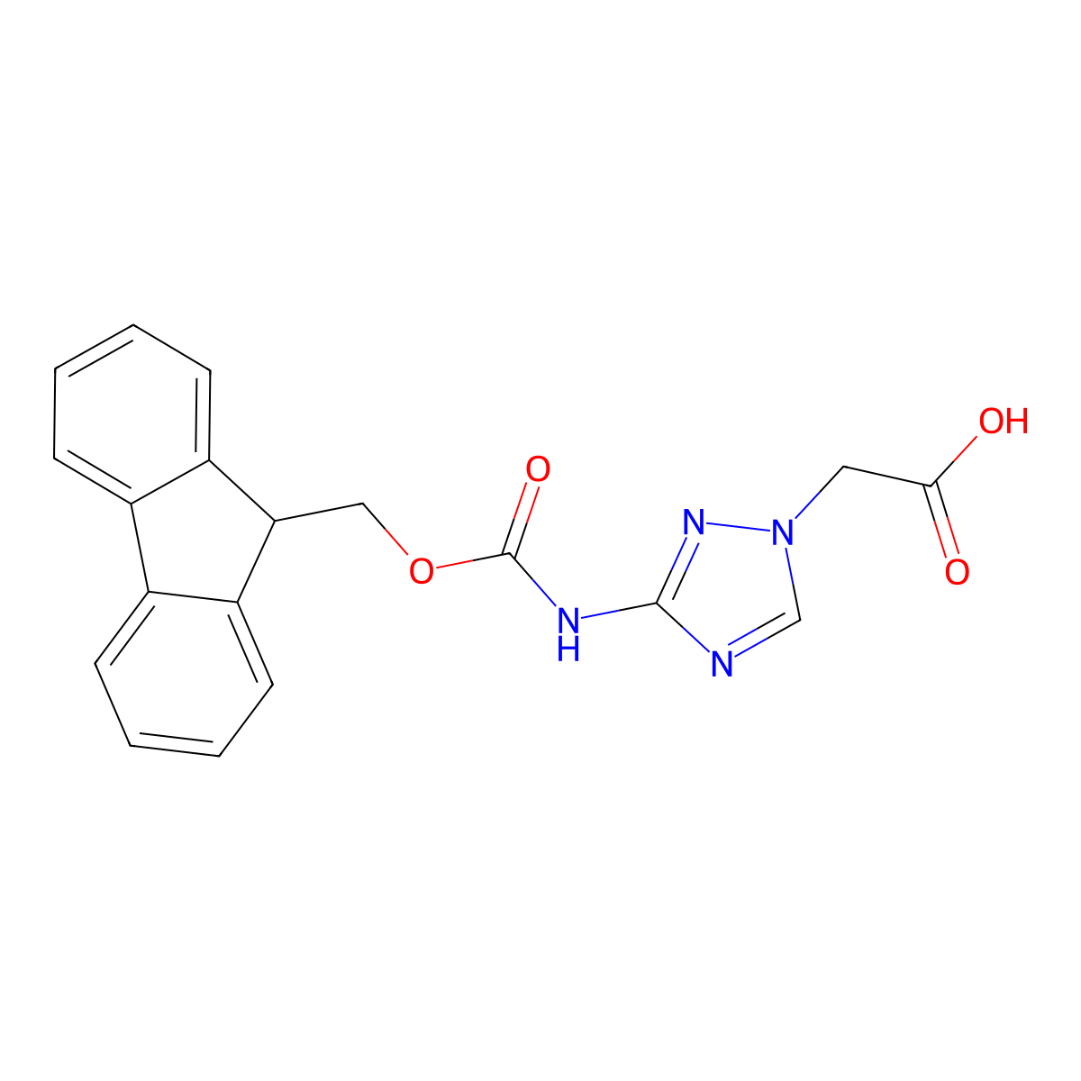 2-[3-({[(9H-fluoren-9-yl)methoxy]carbonyl}amino)-1H-1,2,4-triazol-1-yl]acetic acid molecular structure, CAS 2243513-36-0