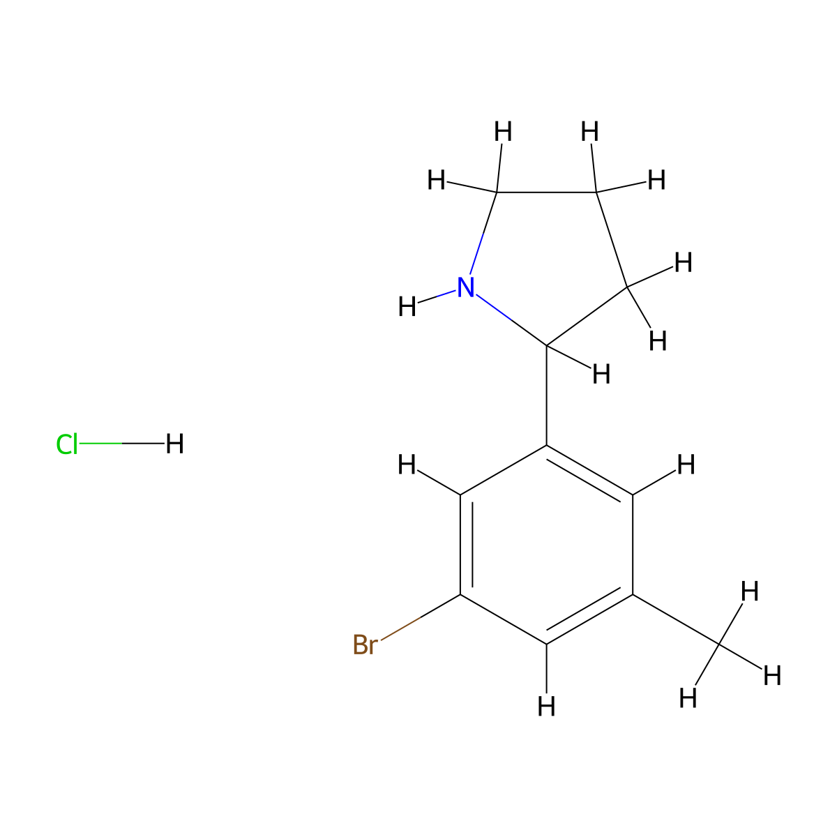 2-(3-Bromo-5-methylphenyl)pyrrolidine hydrochloride molecular structure, CAS 2243513-42-8