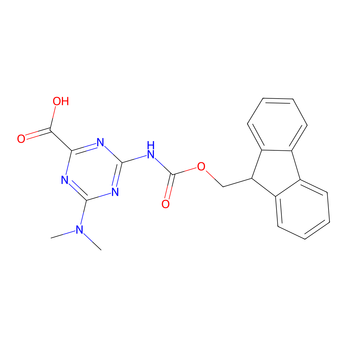 4-(dimethylamino)-6-({[(9H-fluoren-9-yl)methoxy]carbonyl}amino)-1,3,5-triazine-2-carboxylic acid molecular structure, CAS 2243513-44-0