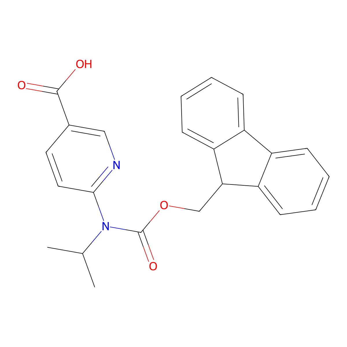 6-({[(9H-fluoren-9-yl)methoxy]carbonyl}(propan-2-yl)amino)pyridine-3-carboxylic acid molecular structure, CAS 2243513-46-2
