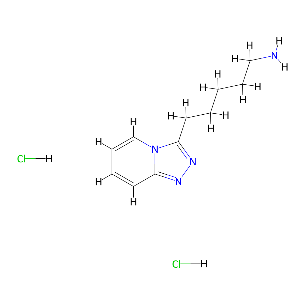 5-([1,2,4]Triazolo[4,3-a]pyridin-3-yl)pentan-1-amine;dihydrochloride molecular structure, CAS 2243513-48-4