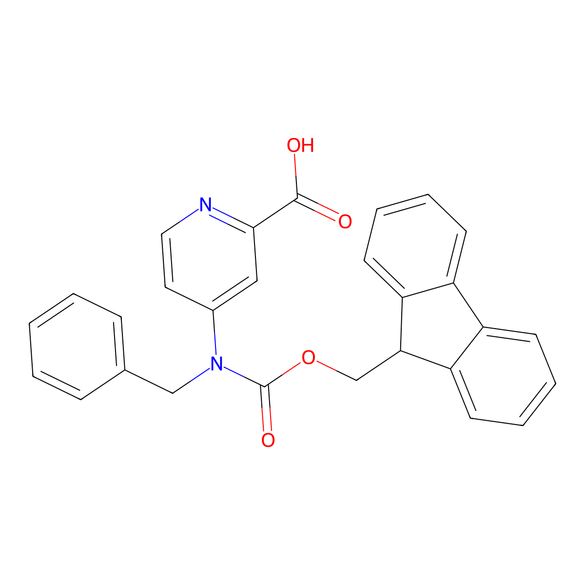 4-[benzyl({[(9H-fluoren-9-yl)methoxy]carbonyl})amino]pyridine-2-carboxylic acid molecular structure, CAS 2243513-49-5