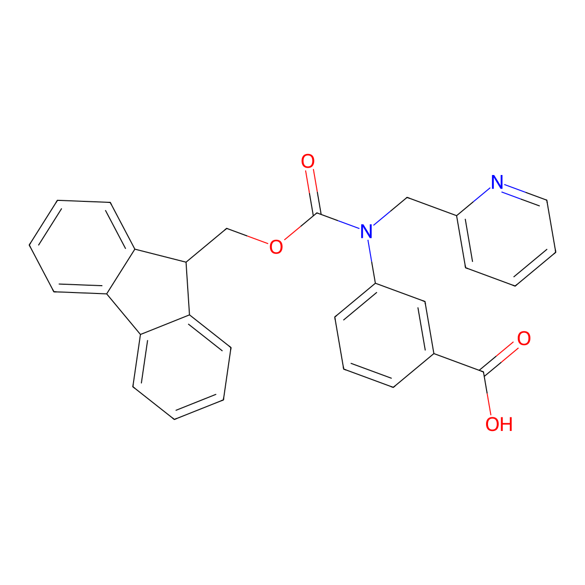 3-({[(9H-fluoren-9-yl)methoxy]carbonyl}[(pyridin-2-yl)methyl]amino)benzoic acid molecular structure, CAS 2243513-50-8
