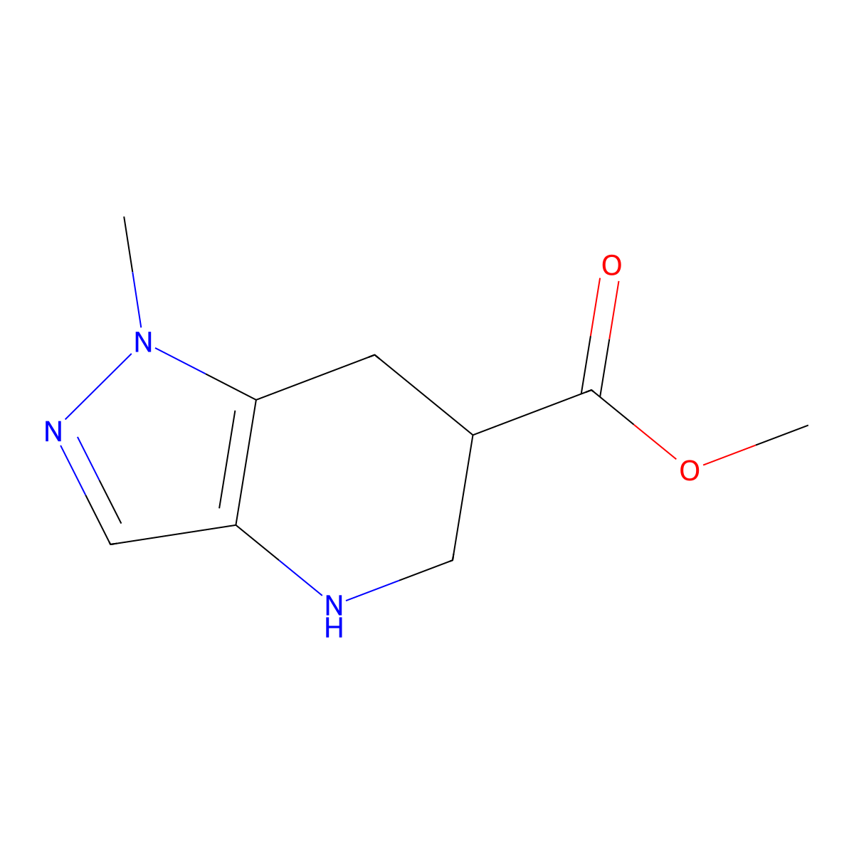 methyl 1-methyl-1H,4H,5H,6H,7H-pyrazolo[4,3-b]pyridine-6-carboxylate molecular structure, CAS 2243513-64-4