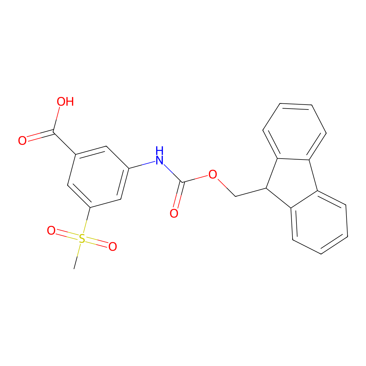 3-({[(9H-fluoren-9-yl)methoxy]carbonyl}amino)-5-methanesulfonylbenzoic acid molecular structure, CAS 2243513-66-6