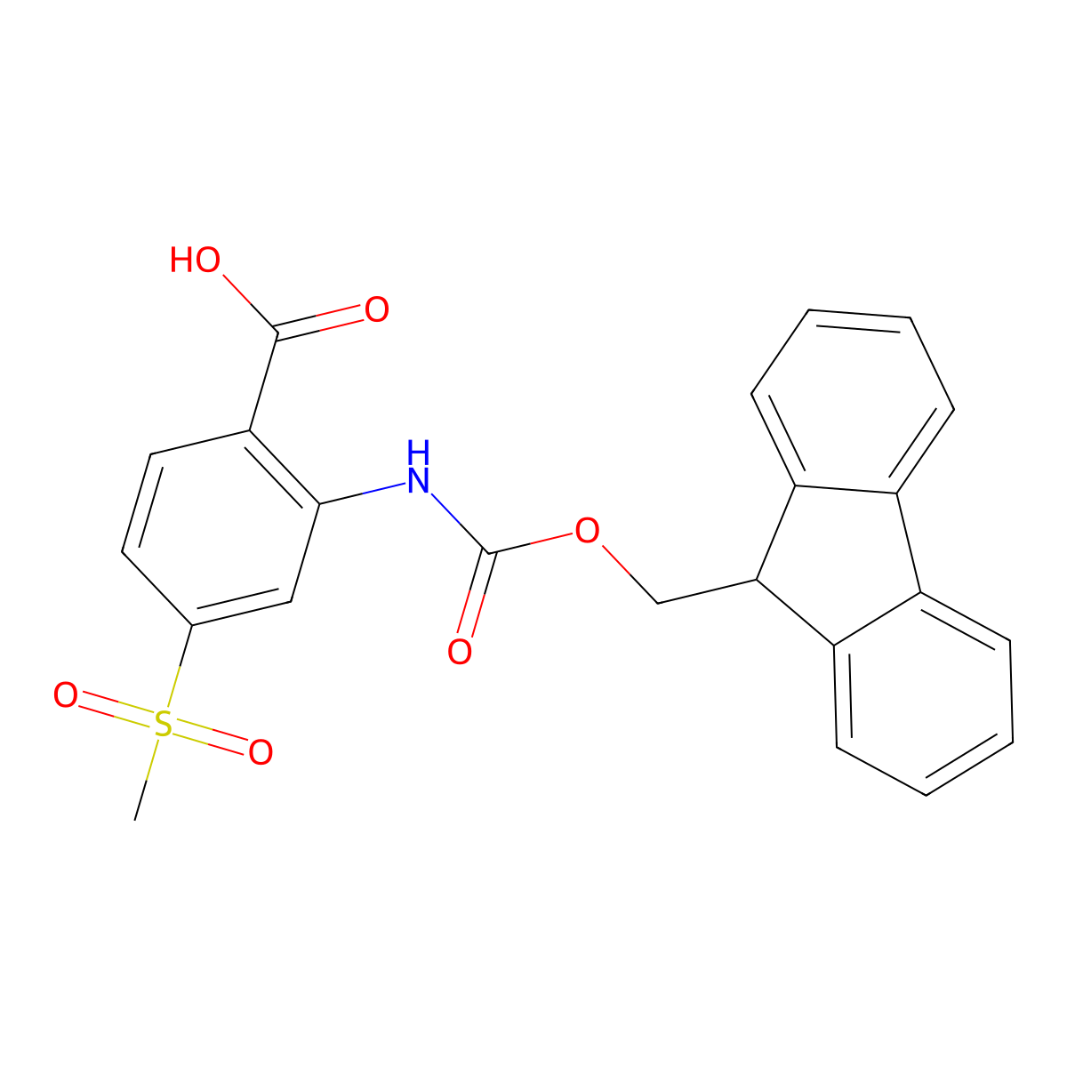 2-({[(9H-fluoren-9-yl)methoxy]carbonyl}amino)-4-methanesulfonylbenzoic acid molecular structure, CAS 2243513-69-9