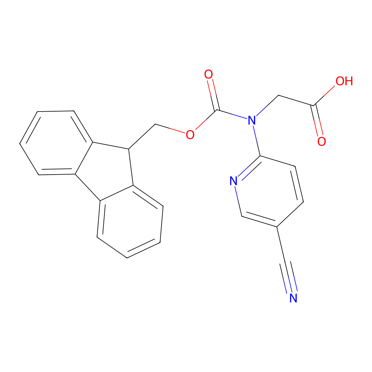 2-[(5-cyanopyridin-2-yl)({[(9H-fluoren-9-yl)methoxy]carbonyl})amino]acetic acid molecular structure, CAS 2243513-74-6