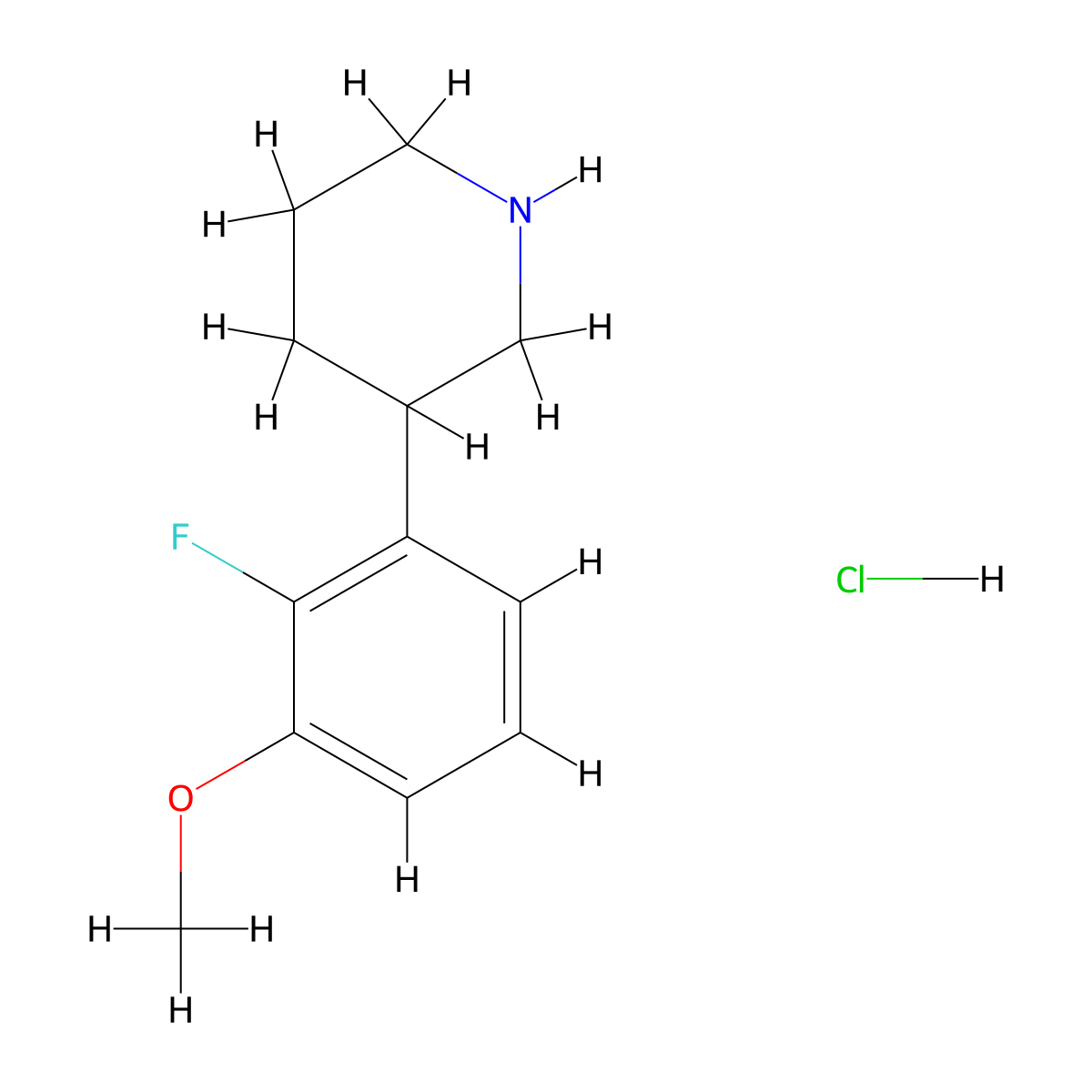 3-(2-Fluoro-3-methoxyphenyl)piperidine hydrochloride molecular structure, CAS 2243513-76-8