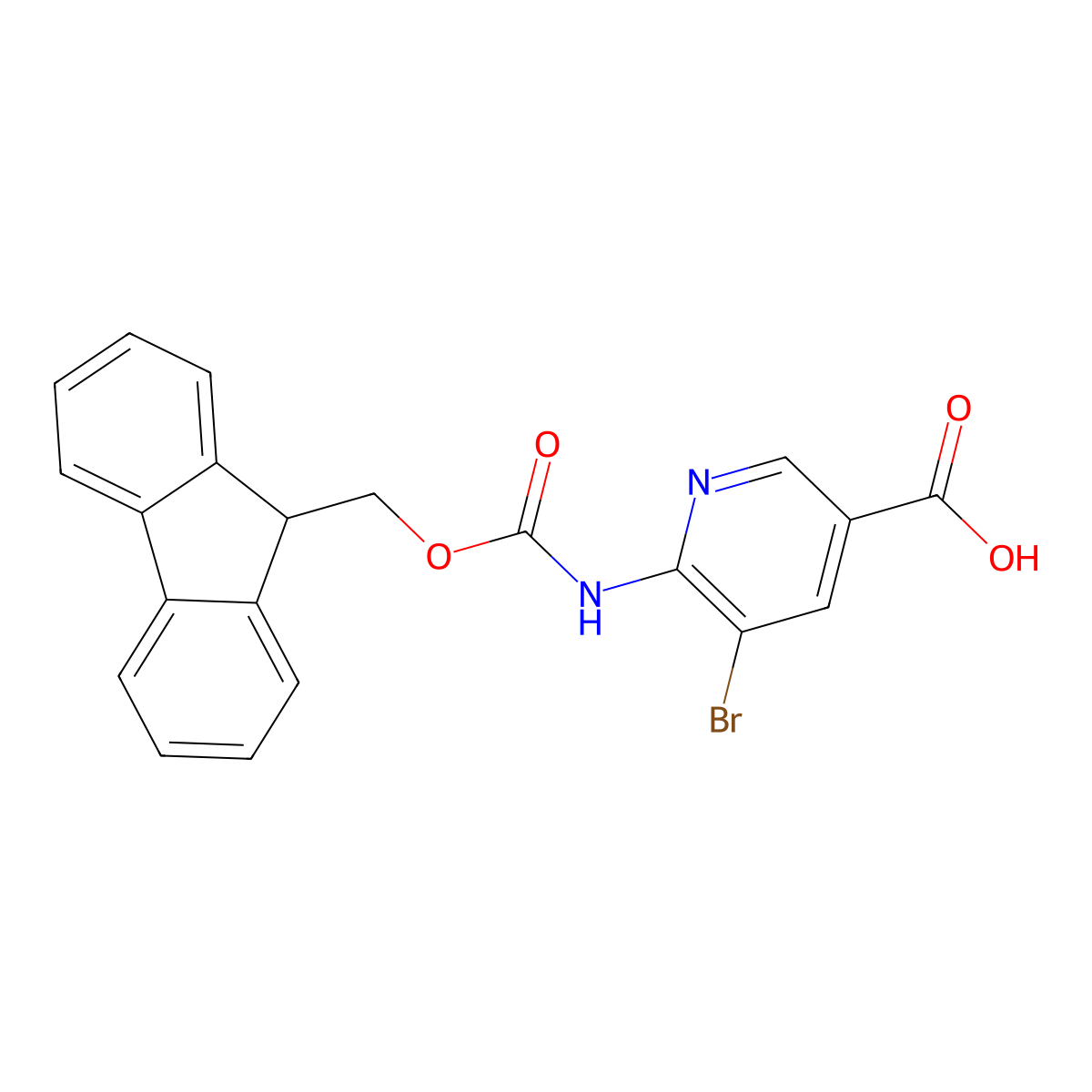 5-bromo-6-({[(9H-fluoren-9-yl)methoxy]carbonyl}amino)pyridine-3-carboxylic acid molecular structure, CAS 2243513-82-6
