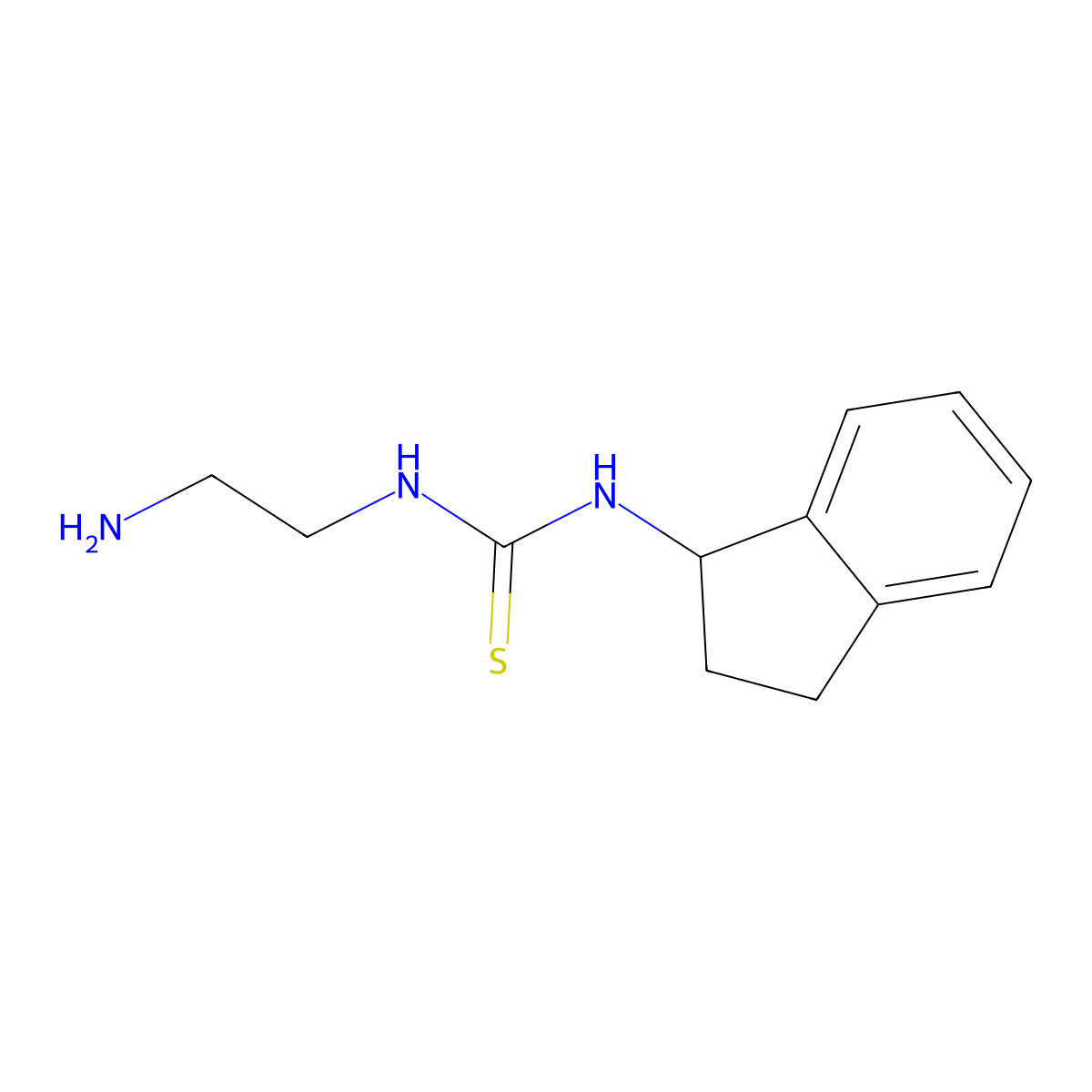 3-(2-aminoethyl)-1-(2,3-dihydro-1H-inden-1-yl)thiourea molecular structure, CAS 2243513-95-1