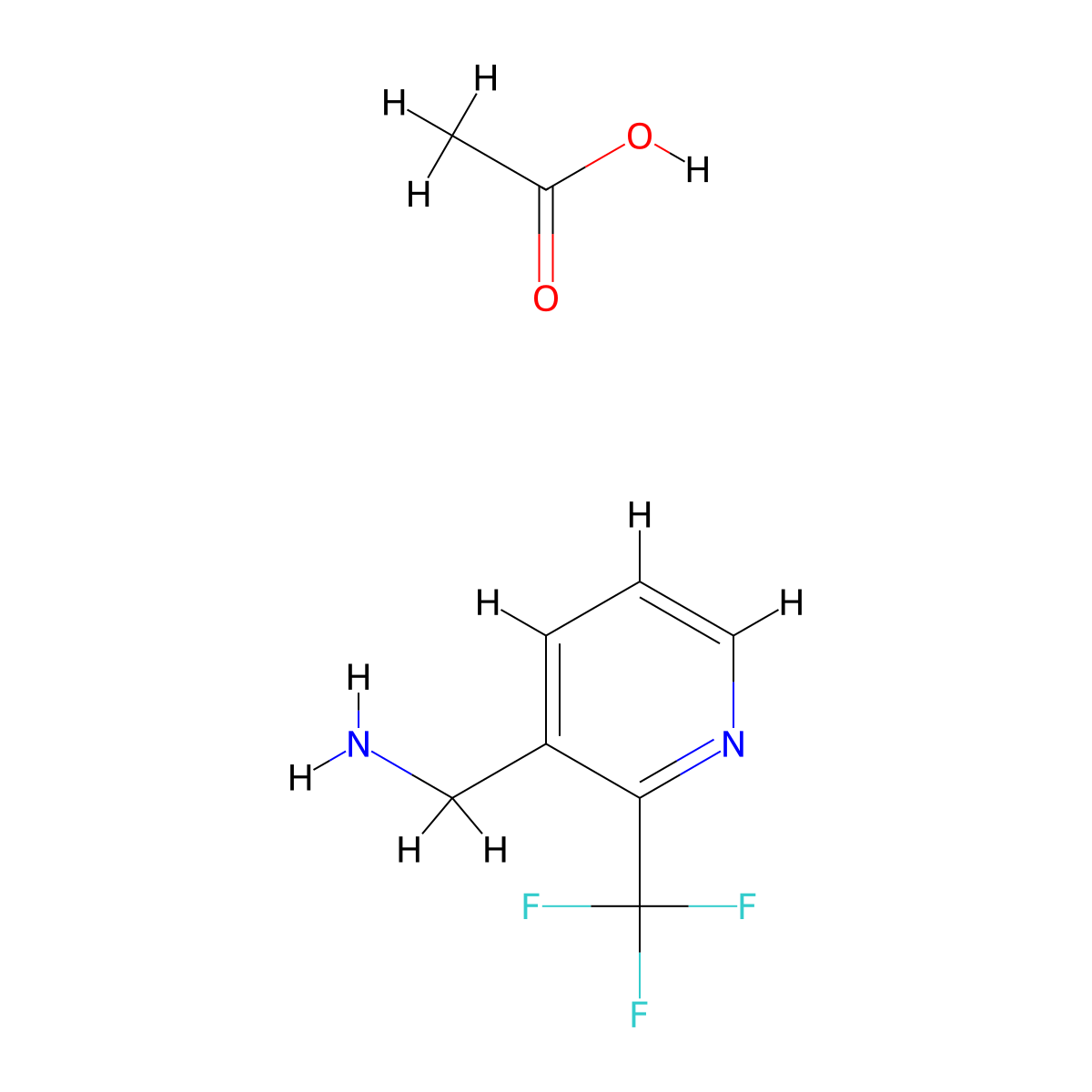 [2-(Trifluoromethyl)pyridin-3-yl]methanamine acetate molecular structure, CAS 2243513-99-5