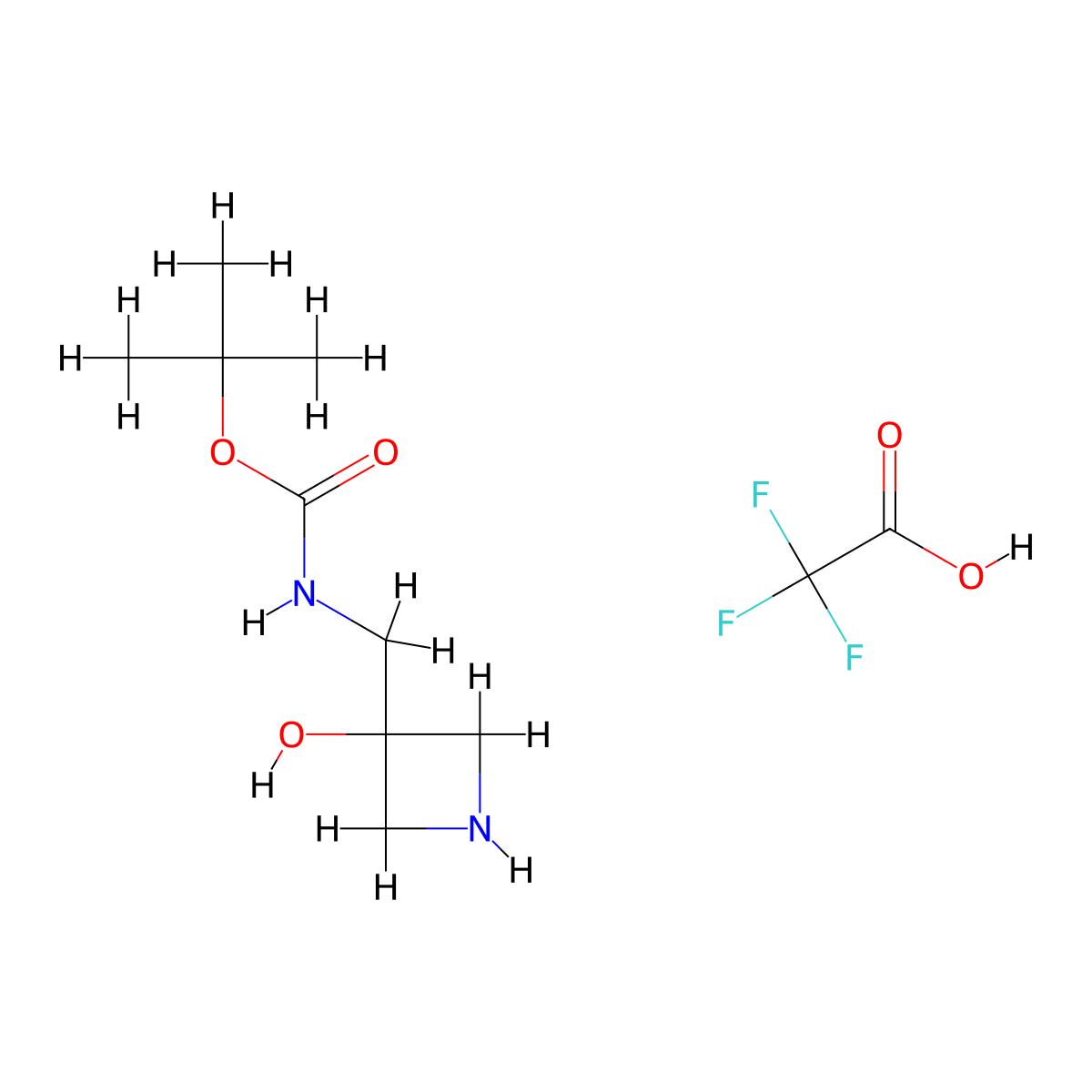 tert-butyl N-[(3-hydroxyazetidin-3-yl)methyl]carbamate; trifluoroacetic acid molecular structure, CAS 2243514-12-5
