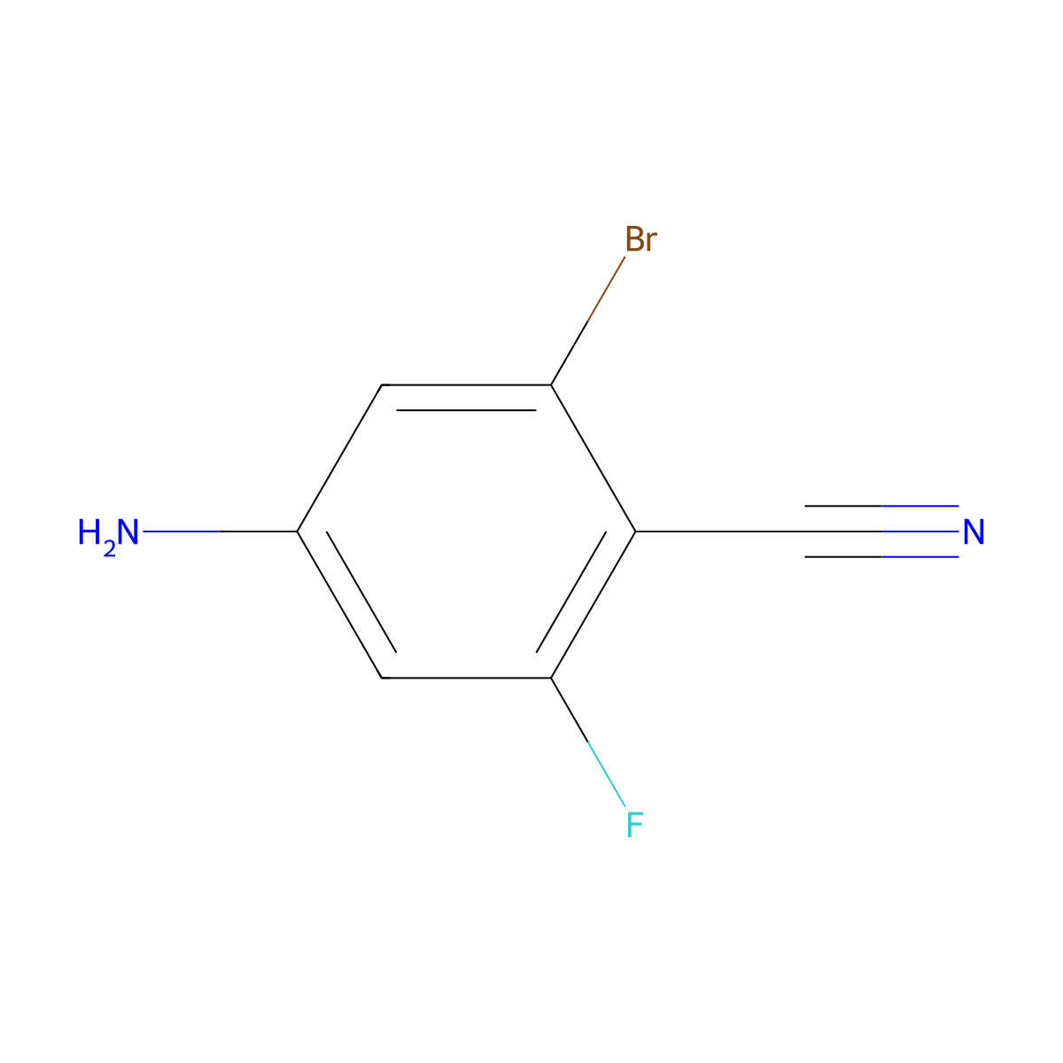 4-Amino-2-bromo-6-fluorobenzonitrile molecular structure, CAS 2243514-17-0