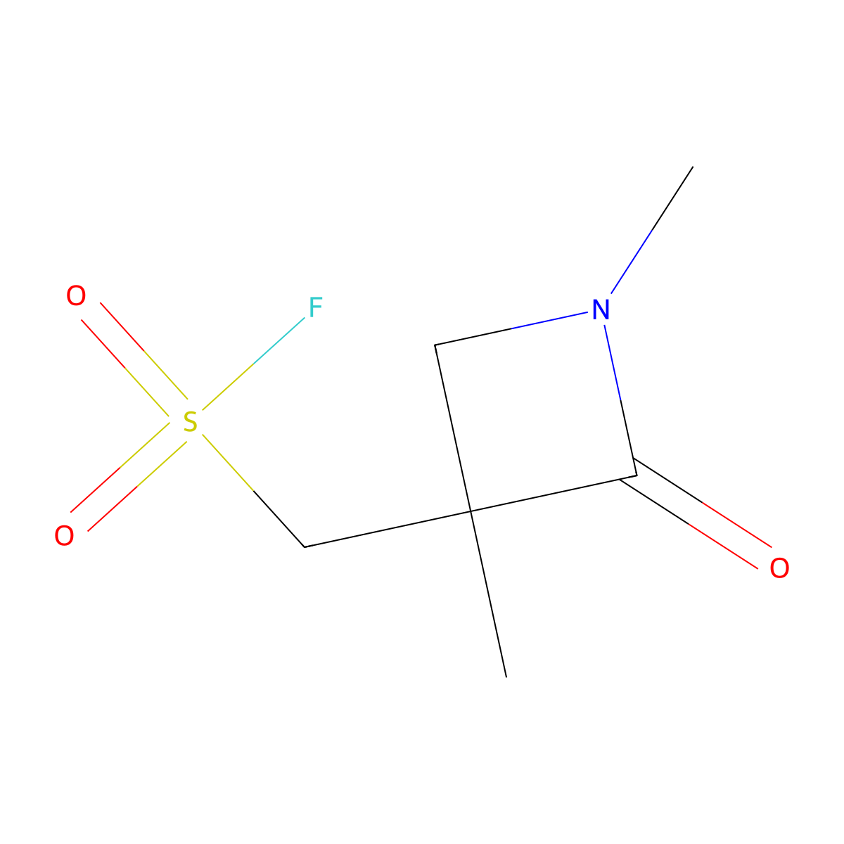 (1,3-Dimethyl-2-oxoazetidin-3-yl)methanesulfonyl fluoride molecular structure, CAS 2243514-29-4