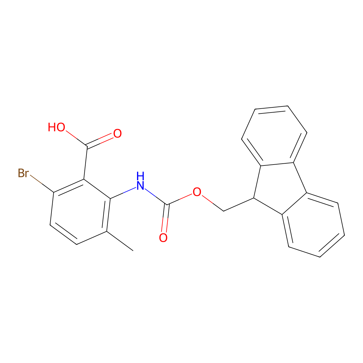 6-bromo-2-({[(9H-fluoren-9-yl)methoxy]carbonyl}amino)-3-methylbenzoic acid molecular structure, CAS 2243514-33-0
