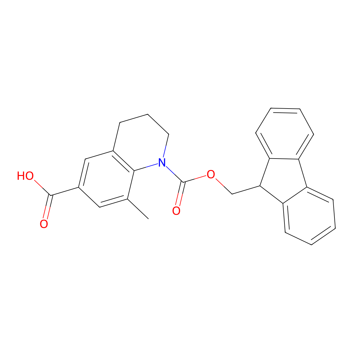 1-{[(9H-fluoren-9-yl)methoxy]carbonyl}-8-methyl-1,2,3,4-tetrahydroquinoline-6-carboxylic acid molecular structure, CAS 2243514-38-5