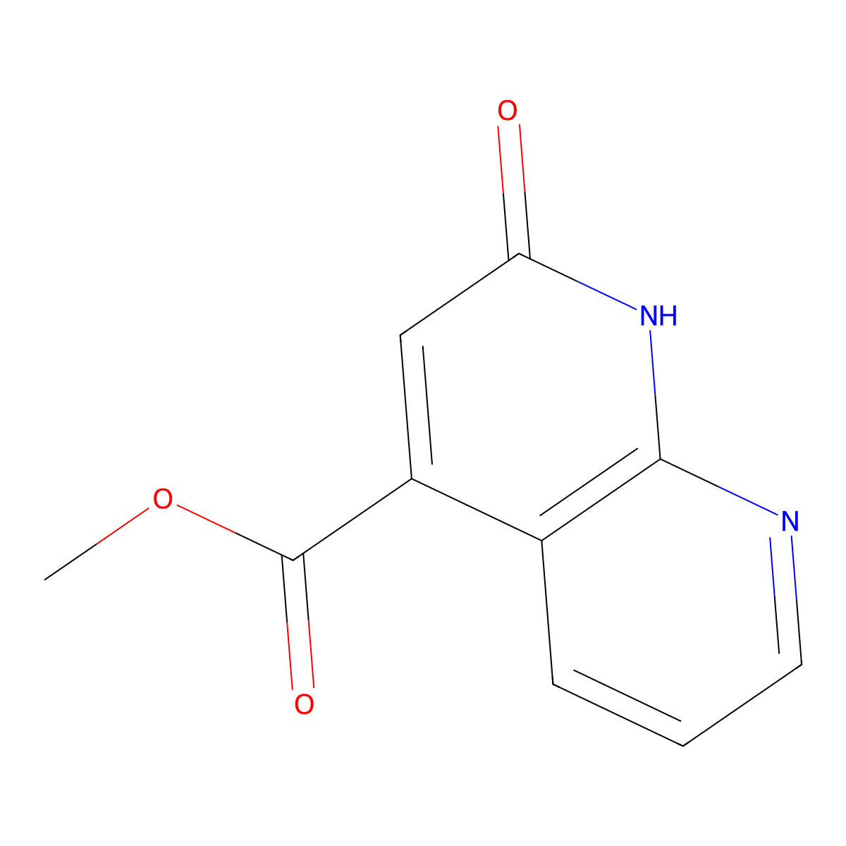 Methyl 2-hydroxy-1,8-naphthyridine-4-carboxylate molecular structure, CAS 2243514-44-3