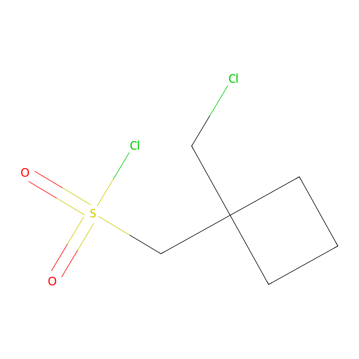 [1-(Chloromethyl)cyclobutyl]methanesulfonyl chloride molecular structure, CAS 2243514-46-5