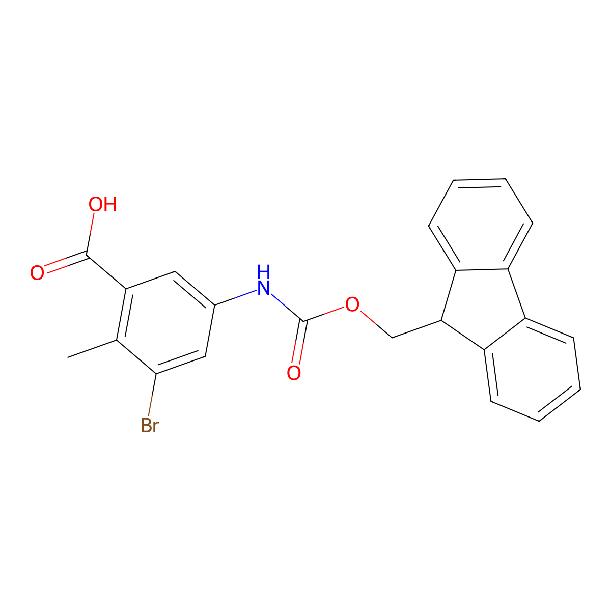 3-bromo-5-({[(9H-fluoren-9-yl)methoxy]carbonyl}amino)-2-methylbenzoic acid molecular structure, CAS 2243514-52-3