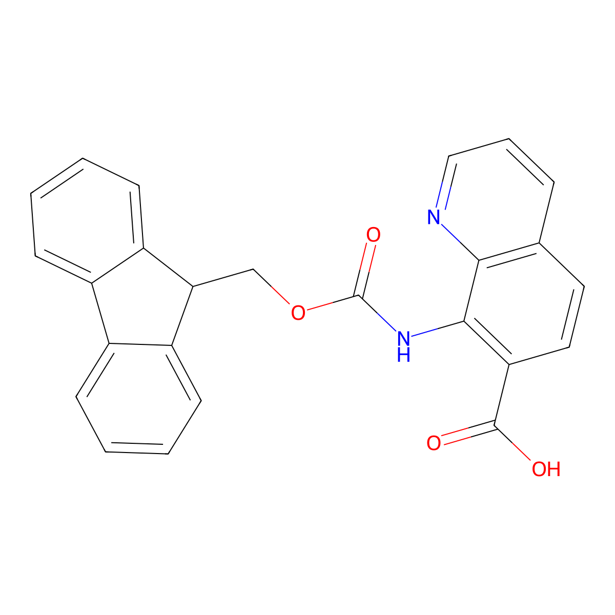8-({[(9H-fluoren-9-yl)methoxy]carbonyl}amino)quinoline-7-carboxylic acid molecular structure, CAS 2243514-53-4