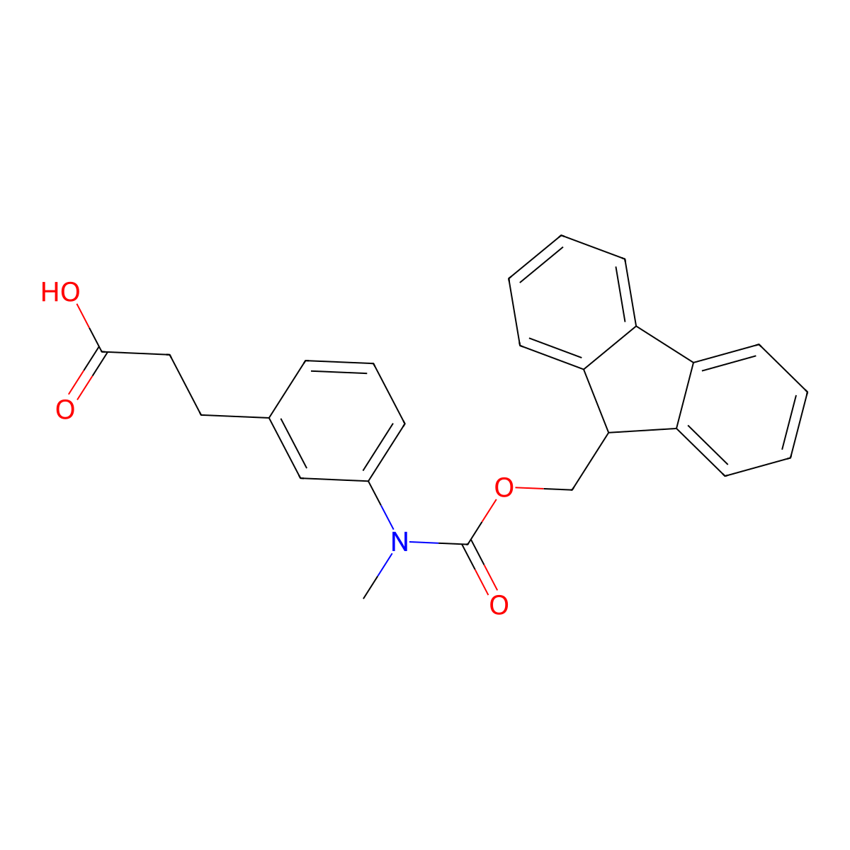 3-[3-({[(9H-fluoren-9-yl)methoxy]carbonyl}(methyl)amino)phenyl]propanoic acid molecular structure, CAS 2243514-62-5