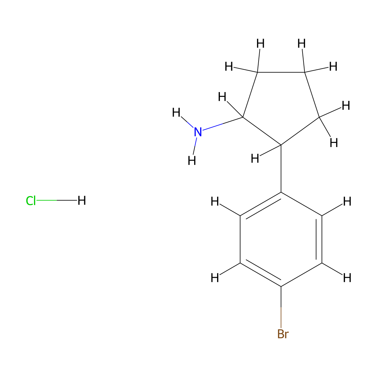 2-(4-Bromophenyl)cyclopentan-1-amine hydrochloride molecular structure, CAS 2243514-65-8