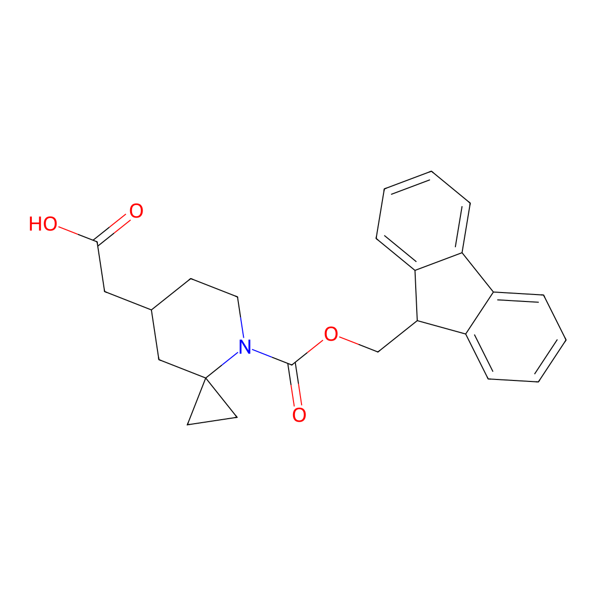 2-(4-{[(9H-fluoren-9-yl)methoxy]carbonyl}-4-azaspiro[2.5]octan-7-yl)acetic acid molecular structure, CAS 2243514-69-2
