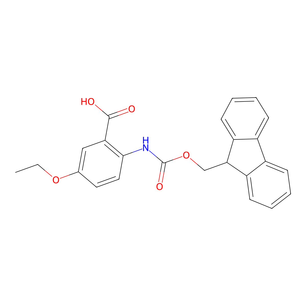5-ethoxy-2-({[(9H-fluoren-9-yl)methoxy]carbonyl}amino)benzoic acid molecular structure, CAS 2243514-74-9