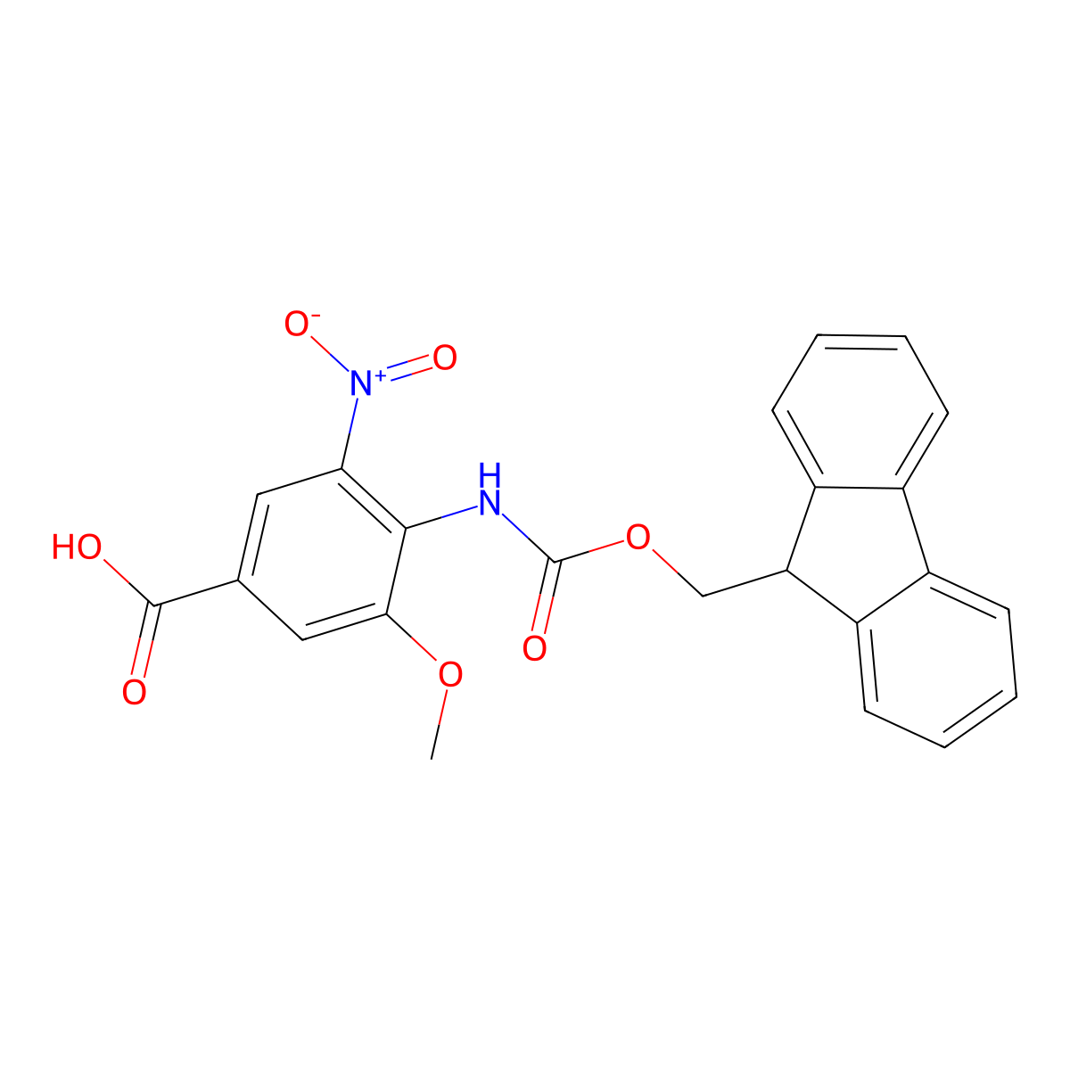 4-({[(9H-fluoren-9-yl)methoxy]carbonyl}amino)-3-methoxy-5-nitrobenzoic acid molecular structure, CAS 2243514-82-9