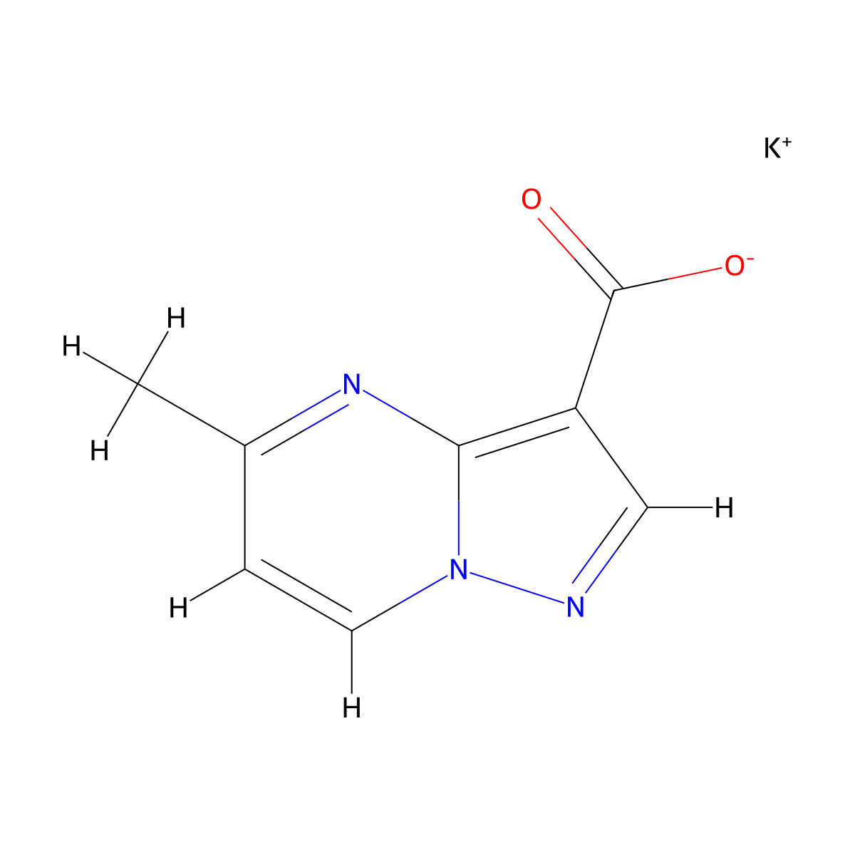 Potassium 5-methylpyrazolo[1,5-a]pyrimidine-3-carboxylate molecular structure, CAS 2243514-94-3