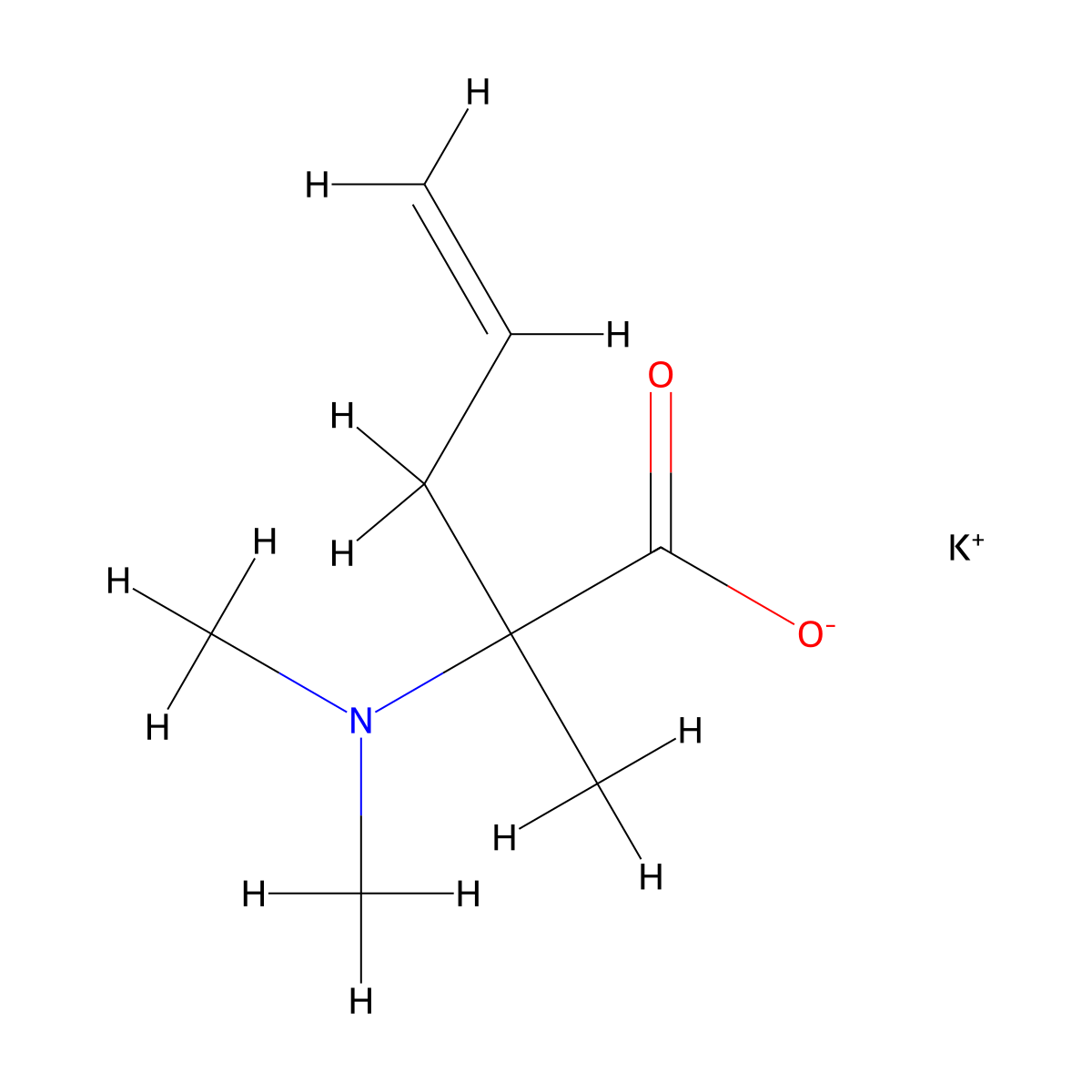 Potassium 2-(dimethylamino)-2-methylpent-4-enoate molecular structure, CAS 2243514-97-6