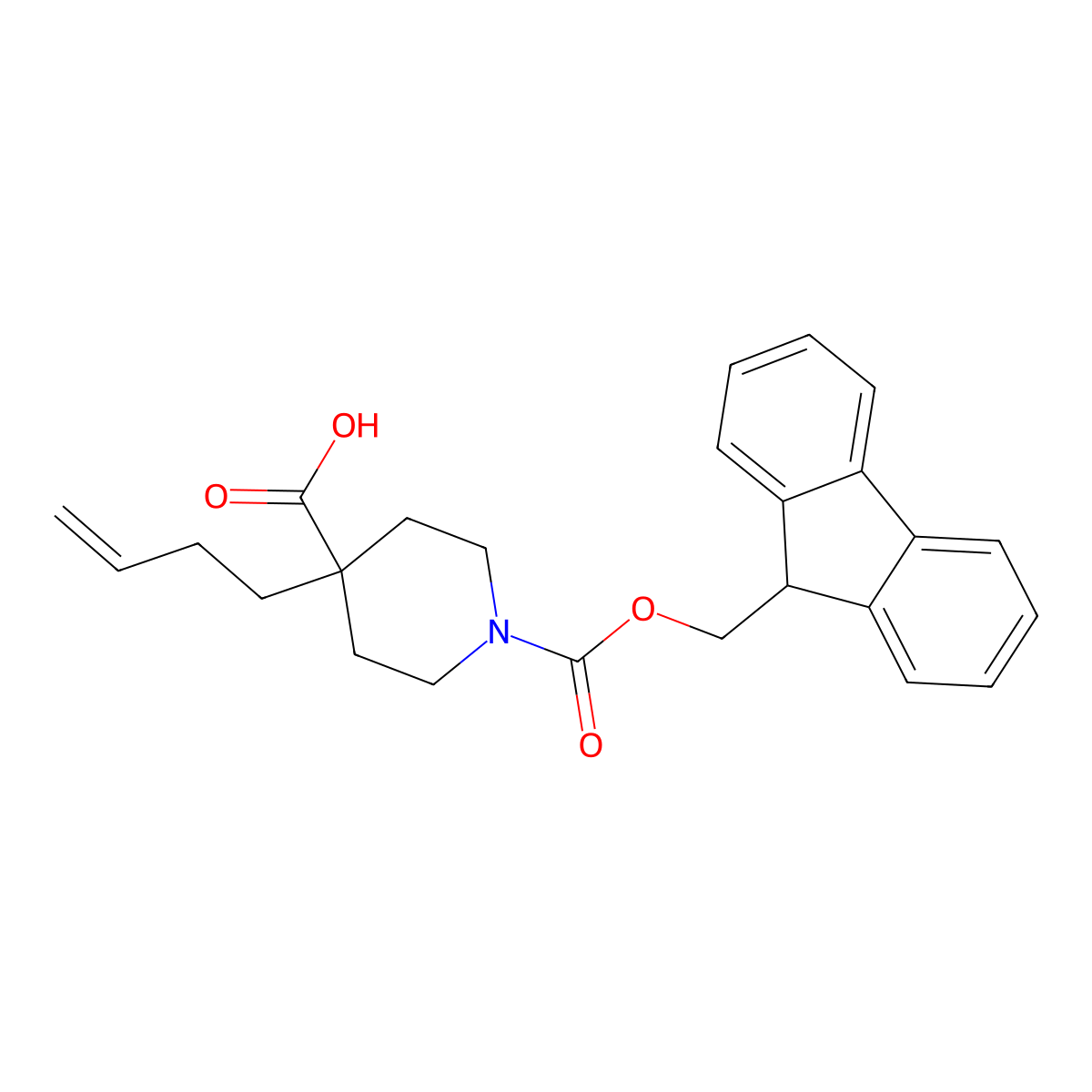 4-(but-3-en-1-yl)-1-{[(9H-fluoren-9-yl)methoxy]carbonyl}piperidine-4-carboxylic acid molecular structure, CAS 2243515-12-8
