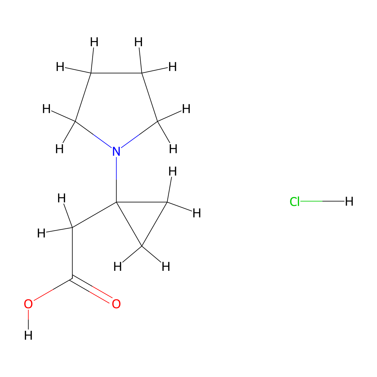 2-[1-(Pyrrolidin-1-yl)cyclopropyl]acetic acid hydrochloride molecular structure, CAS 2243515-15-1