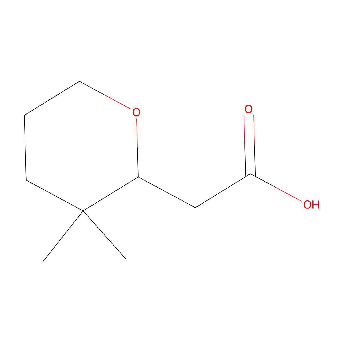2-(3,3-Dimethyloxan-2-yl)acetic acid molecular structure, CAS 2243515-18-4
